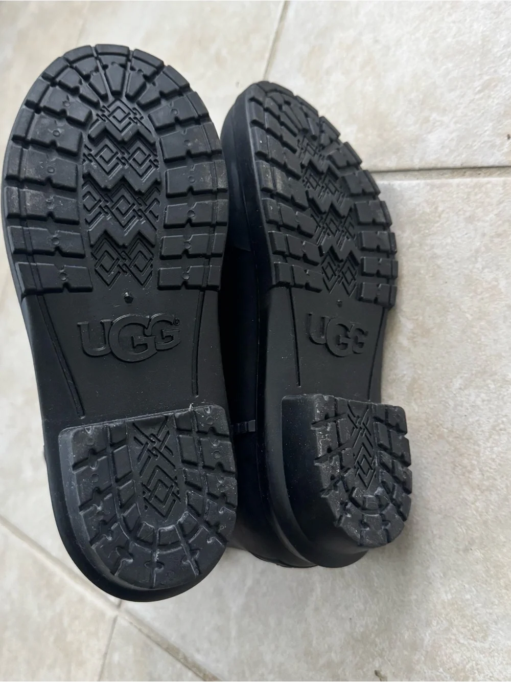UGG Womens Droplet Black Rubber Chelsea Rain Boots Waterproof Ankle Shoes 6